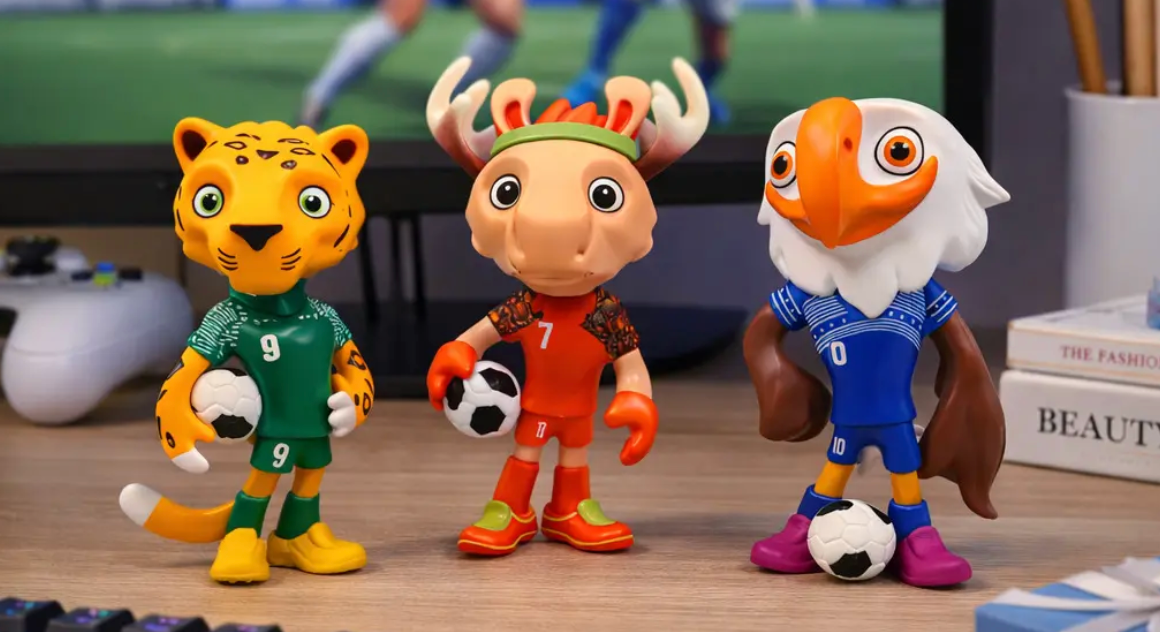 Figuras Coleccionables Copa Mundial de Fútbol 2026 – Mascotas Futboleras de 15 cm