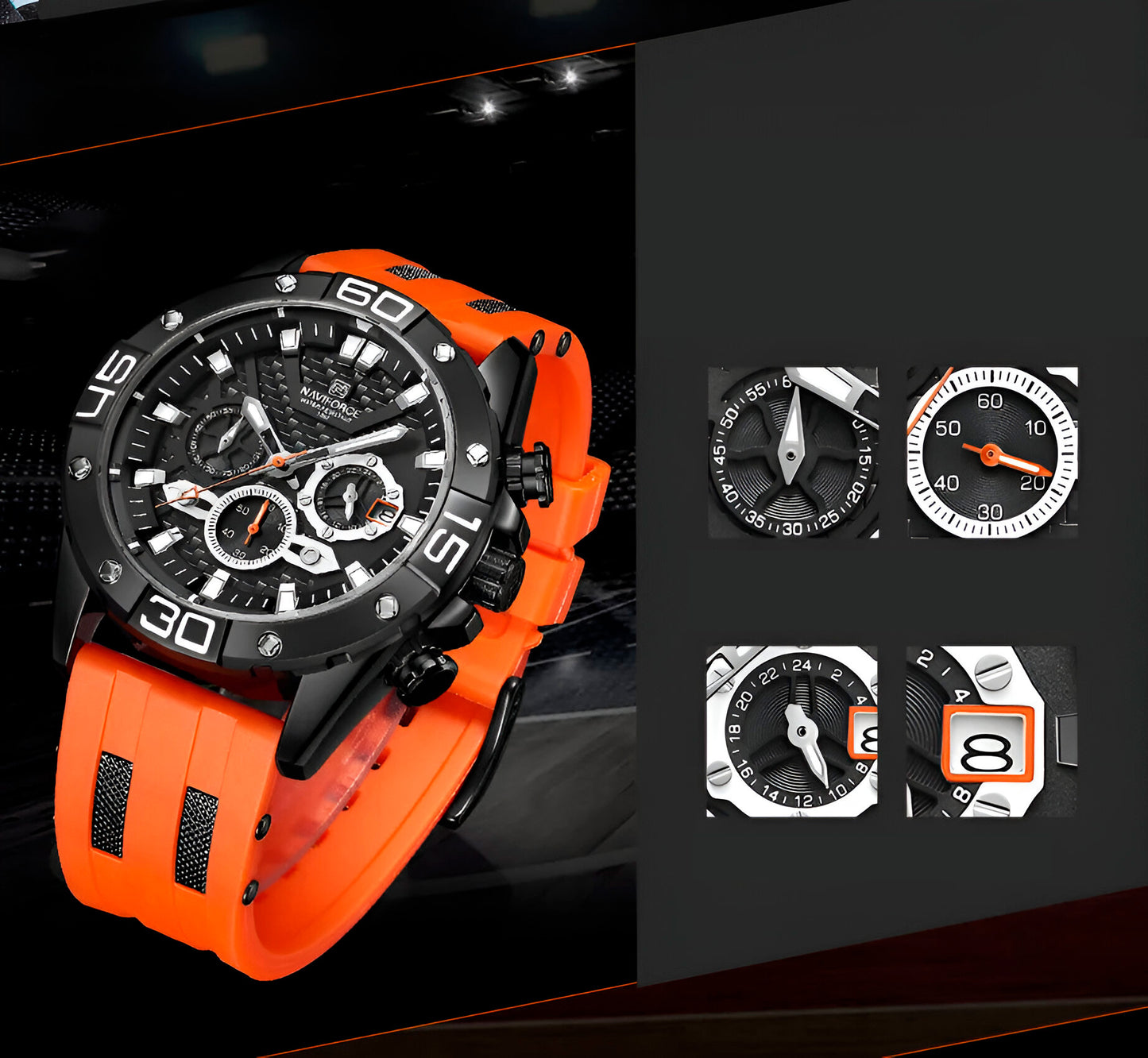 Reloj Naviforce para Hombre – Deportivo, Elegante, Resistente al Agua 3ATM con Estuche Original
